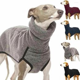 Dog Apparel Winter Pet High Collar Jumper Sweater Greyhound Whippet Solid Colour Wwarm Turtlenec Clothes Lurcher Coat 2024