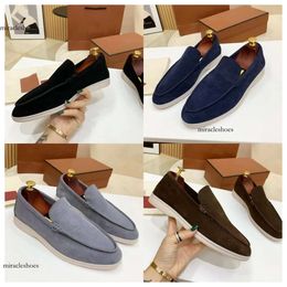 30off~ LP shoes Summer Wak charms suede loafers Moccasins Apricot Genuine leather men casual slip on fats women Luxury Designers flat Dressshoe s