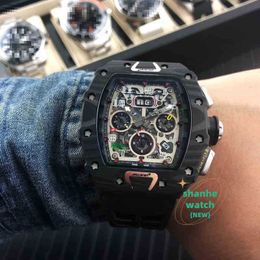 designer luxury watch Date Business Leisure Domineering Carbon Fiber Mens Automatic Mechanical Watch Calendar Personalized Tape Fashion Trend