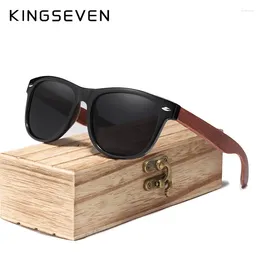 Sunglasses KINGSEVEN Women Polarized UV400 Glasses For Men Driving Eye Protection Full Frame Eyewear Wood Box Accessory