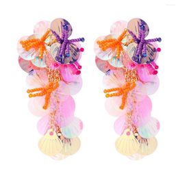 Dangle Earrings JURAN Colorful Bohemian Handmade Shell-shaped Tassel Flower For Women Seed Beads Statement Jewelry Party Accessories