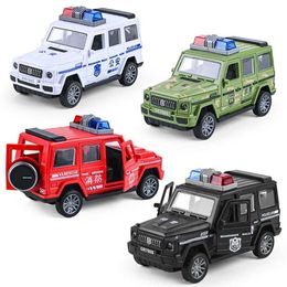Diecast Model Cars 5 Style Simulated Fire Scene Car Mini Pullback Toy Car Model Windward Police Truck Ambulance Children and Boys Gift WX
