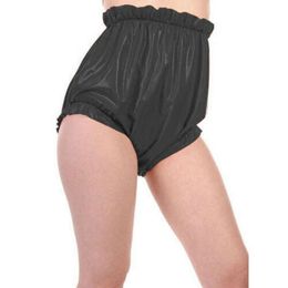 Fetishism 100% Latex Rubber Black Triangle Shorts/Pants High waist Shorts Cosplay Manual customization