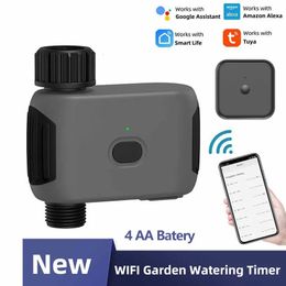 Design 4 AA Batery Powered Garden Smart Irrigation Wifi Automatic Irrigation Water Timer Use Tuya Smart Life App 240510