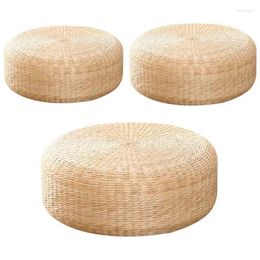 Pillow Japanese Seat Breathable Floor Mat Natural Straw Round Pouffe Tatami Yoga Chair