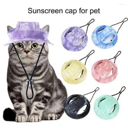 Dog Apparel Pet Hat With Ear Holes Adjustable Breathable Sun Protection Outdoor Hiking Summer Shade Baseball Accessories Anti-UV