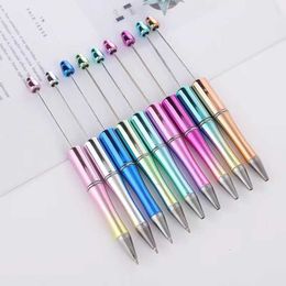 Electroplated Uv Colour Bead Pen Diy Plastic Ball Multi Colour Busin Office Stationery Advertising Gift
