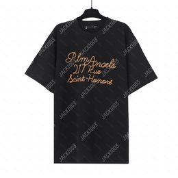 Palm PA Harajuku 243SS Spring American Retro Letter Printing Logo Luxurys T Shirt Loose Oversize Hip Hop Unisex Short Sleeve Tees Angels 2268 TMX