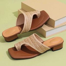 Pantofole donne infrasmetti di erba tessitura 2024 tendenza di moda casual nuovo in comoda offerta di spedizione gratuita a basso tallone H240516