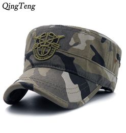 2018 New Arrivals Flat Cap Army Baseball Cap Men Tactical Navy Seal Army Camo Cap Adjustable Visor Sun Hats Y190520046779358