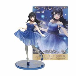 Action Toy Figures 20cm Etiquette dress blue dress Girl Anime Figure Figures Model Pvc Statue Doll Collection Decoration box-packed Y240516