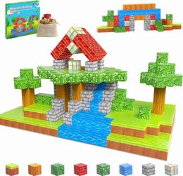 Magnetic Blocks Magnetic Mineral World Cube Building Block Magnetic World Set Suitable for Boys and Girls Age 3+Building DIY Model Childrens Sensor Toy 2024 WX5.17
