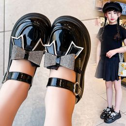 Shoes Children Leather for Toddlers Girls Party Flats Kids Loafers Bowtie 4-9y New Arrival 820 L2405 L2405