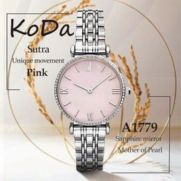 Pink dial vintage women stainless steel fashion wholesale and retail ladies wrist watches for girl unique watch for women