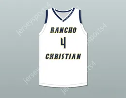 CUSTOM NAY Name Youth/Kids EVAN MOBLEY 4 RANCHO CHRISTIAN SCHOOL EAGLES WHITE BASKETBALL JERSEY 1 Stitched S-6XL