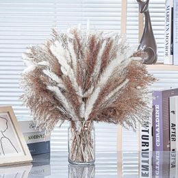 Decorative Flowers 100PCS Natural Pampas Grass And 50CM Mix Bouquet | Dried Wedding Boho Home Table Decor