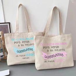 Shopping Bags I Have The Grandparents In World Print Women Tote Travel Canvas Grandparent Days Surprise To Grandma