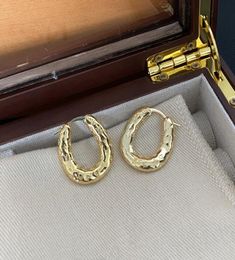 With BOX Gold Stud Designer Earrings For Women Luxurys 18K Gold Earring L Studs Hoops Flower Stamp Jewelry8728267