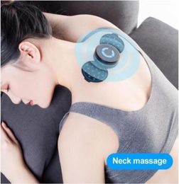 New Portable Mini Electric Neck Cervical Massager Stimulator Back Thigh Massager Pain Relief Massage Patch Intelligent Wireless6095242