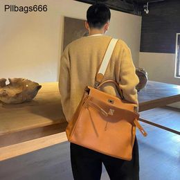 Tote Bag 50cm Large Handbags Travel with Capacity of 50 Bags Business Luggage for Men and Women Unisex Cowhide Short Distance Portable