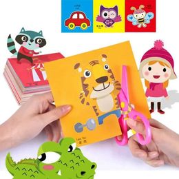 Other Toys 48 pieces of childrens handmade Paper Cuttings book crafts toys DIY childrens crafts cartoon scrapbook childrens learning toys gifts S245163 S245163