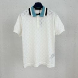 2024 Openwork Jacquard Knit Short-Sleeve Polo Shirt EUROSIZE s to xl