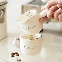 Mugs 3oz/90ml Ceramic Measuring Cups Espresso Extraction Cup Transfer Milk With Scale Kitchen Tools