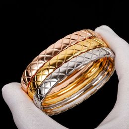 designer bracelet gold bangle channelism High Narrow Wide Bracelet Coco Lingge Diamondless Set Diamond Precision Rose Gold JXGF