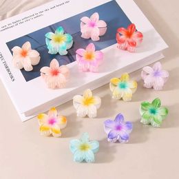 Hair Accessories 4cm candy colored flower hair claw acrylic multi-color non slip hair clip suitable for women beach girls vacation tail hair WX
