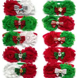 Dog Apparel 50/100pcs Christmas Pet Puppy Cat Bow Ties Flowers Style Bowties Supplies Neckties Collar Grooming Accessories