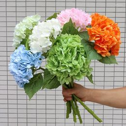 Decorative Flowers Large Artificial Flower Bunch Silk Hydrangea Wedding Bridal Bouquet Fake Home Decor Wall Christmas