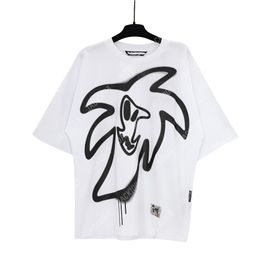 Palm 24SS Summer Letter Printing Logo Ghost Funny Face T Shirt Boyfriend Gift Loose Oversized Hip Hop Unisex Short Sleeve Lovers Style Tees Angels 2256 LQB