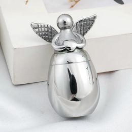 Small Keepsake Urns for Human Ashes Angel Wings Heart Mini Pet Dog Cats Cremation Urns Stainless Steel Memorial Ashes Holder 240515