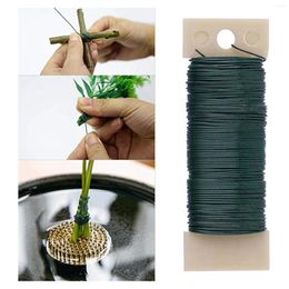 Decorative Flowers 22 Gauge Green Reel Floral Wire Lacquered Florist Roll Wreaths Crafts