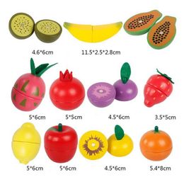 Kitchens Play Food Simulate kitchen pretend to be a toy wooden classic game Montessori childrens education toy cut fruit and vegetable set S245164