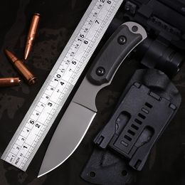 1Pcs New High Quality Survival Straight Knife 8Cr13Mov Titanium Coated Drop Point Blade Full Tang G10 Handle Outdoor Fixed Blade Hunting Knives With Kydex