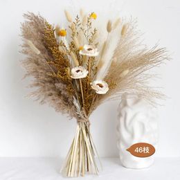 Decorative Flowers Dried Bouquet Reed Pampas Grass Wedding Decoration Year Christmas Flores Artificial Mariage Home Decor