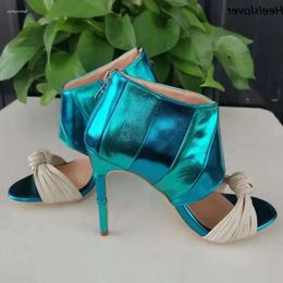 Sandals Handmade Women Summer Back Ahhlsion Zipper Stiletto Heels Round Toe Pretty Light Blue Casual Shoes Ladies US Size 5-20 944 d 6df4 6f4