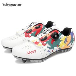 Cycling MTB Shoes Men SPD Road Dirt Bike Route Cleat Flat Sneaker Racing Women Bicycle Mountain Spd Biking Shoes 240516