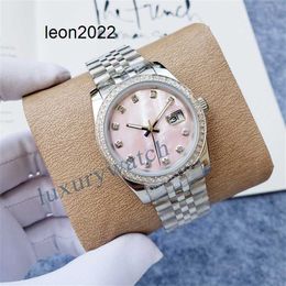 Men Watch With Diamond watch Pink womens mechanical diamond Christmas automatic luxury rose gold size 36MM sapphire glaR6WS