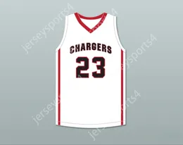 CUSTOM NAY Name Youth/Kids PATRICK BALDWIN JR 23 SUSSEX HAMILTON HIGH SCHOOL CHARGERS WHITE BASKETBALL JERSEY 2 Top Stitched S-6XL