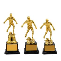 Small Gold Soccer Trophies Golden Plastic Model Craft Souvenirs Championship Games School Rewarding Supply Prize Cup 240516