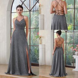 Dark Backless Grey Sexy Babynice Evening Dresess A Line Sleeveless Neck Appliques Beads Long Party Ocn Gowns Prom Wears Bridesmaids Dress BM3218