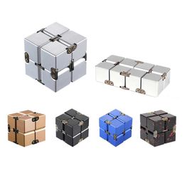 Decompression Toy Metal aluminum alloy infinite cube Fidget toy hand for autism ADHD anxiety relief stress focused on children and adults H240516