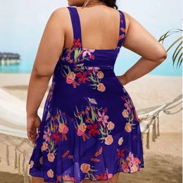 Sexy One Piece Swimsuit Women Mesh Bathing Suit 2024 Plus Size Swimdress Summer Flower Printed Swimwear Beach Wear Mujer XXXXL