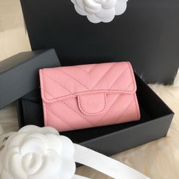 Luxurys womens man Coin Purses 10a Designer Wallets flap Cards Holder wallet Purse lambskin caviar Leather top quality pink key pouch card case fashion id cardholder