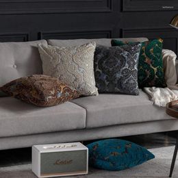 Pillow European Style Jacquard Cover Classical Geometric Flowers Decorative Pillows Case Home Bedroom Sofa Chair Pillowcase