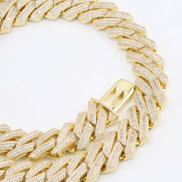 Pass Diamond Tester Couture Jewellery Solid Sier Baguette Bracelet Iced Out 16Mm Moissanite Cuban Link Chain