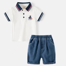 Polo Shirt and Shorts Set Boys Clothes Summer Cotton Sets for Boy Kids 0 to 1 2 3 4 5 6 7 Years Toddler Baby Childrens Clothing 240515