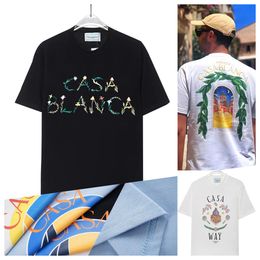 Designer casablanc comfortable Casual t shirts Man Clothing Street tshirt Tennis Club casa blanca Shorts Sleeve Cotton Clothes Fashion Luxury shirt Free shipping